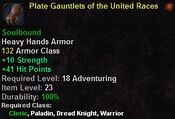 Plate gauntlets of the united races