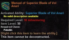 Manual of superior blade of vol anari