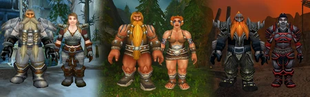 Bronzebeard, Wildhammer, and Dark Iron dwarves