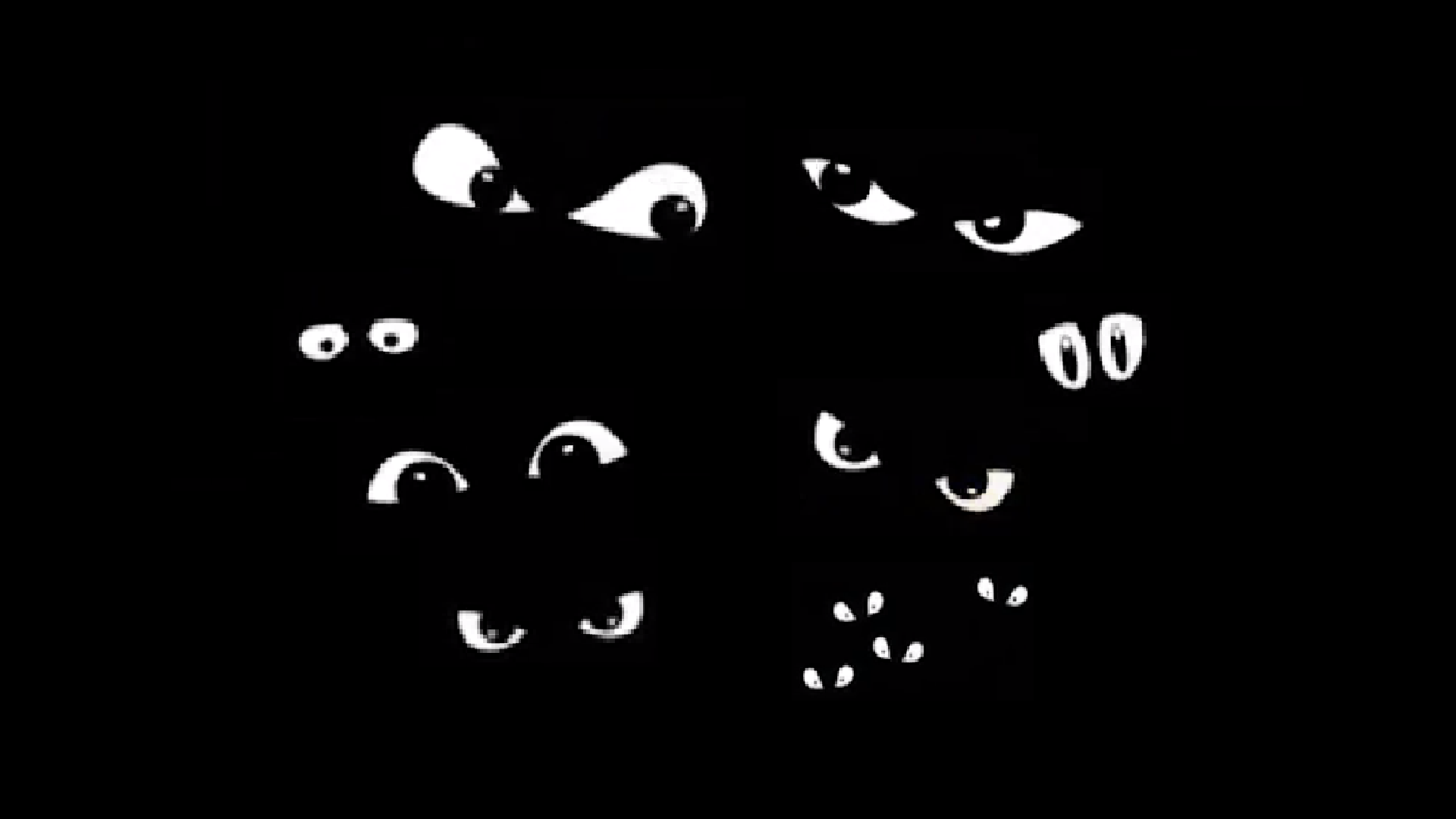 scary cartoon eyes in the dark