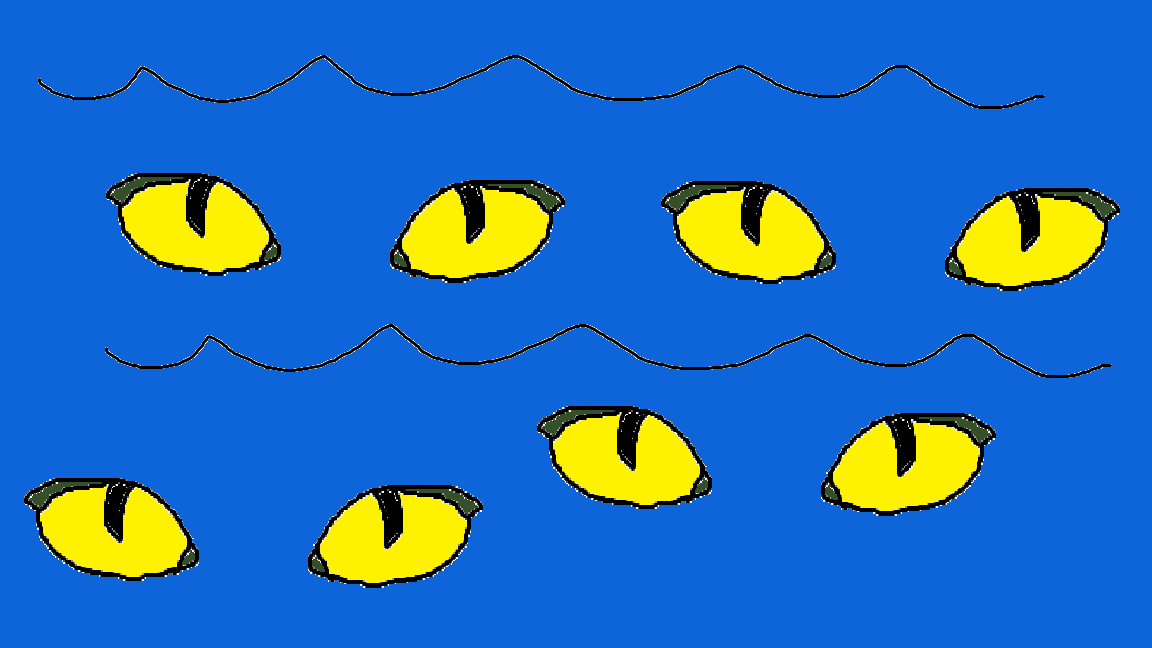 Vector Stock Crocodiles eyes, Cartoon set of crocodile eyes in the