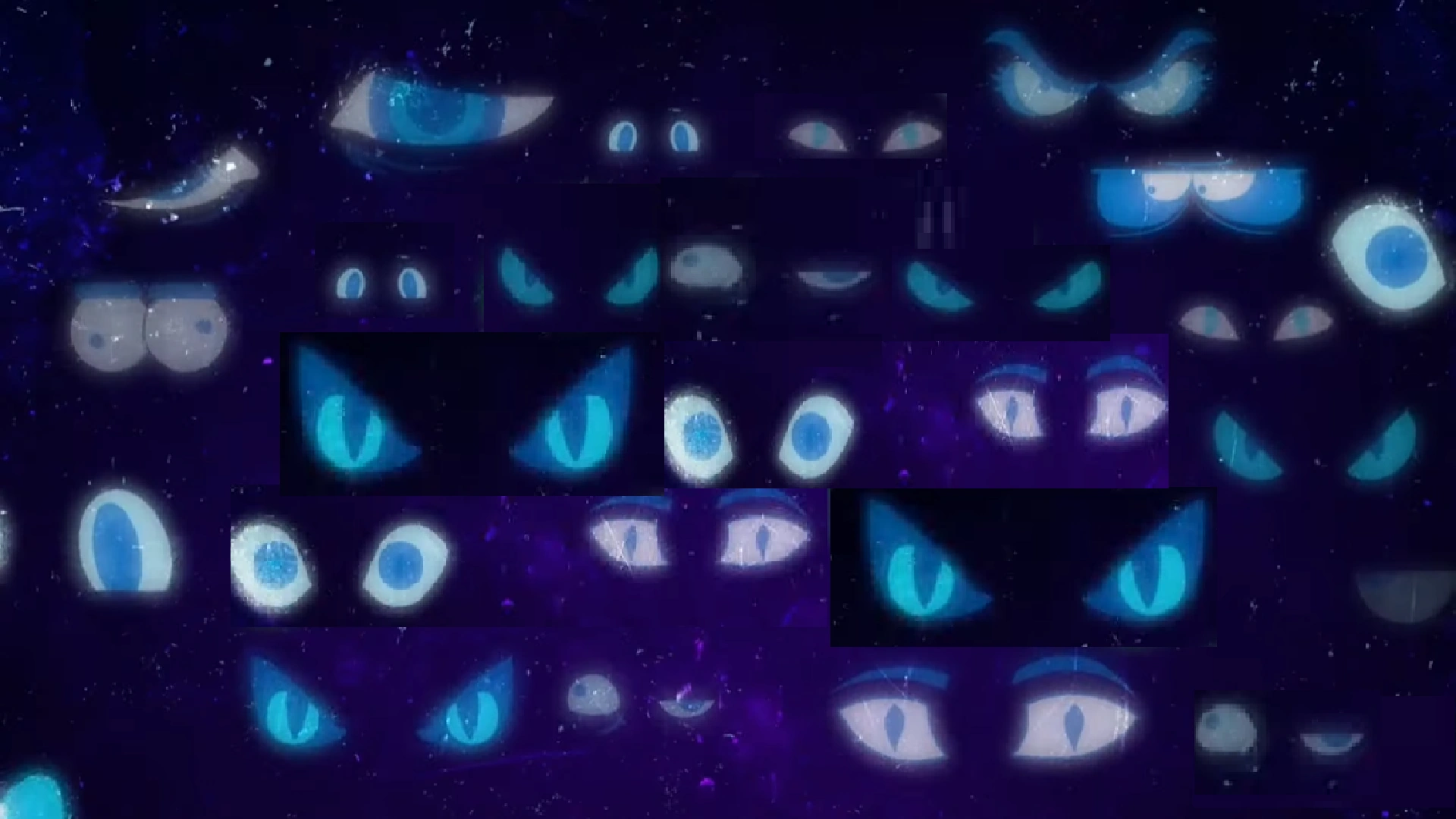 Vector Stock Set of pattern spooky cartoon eyes in the dark
