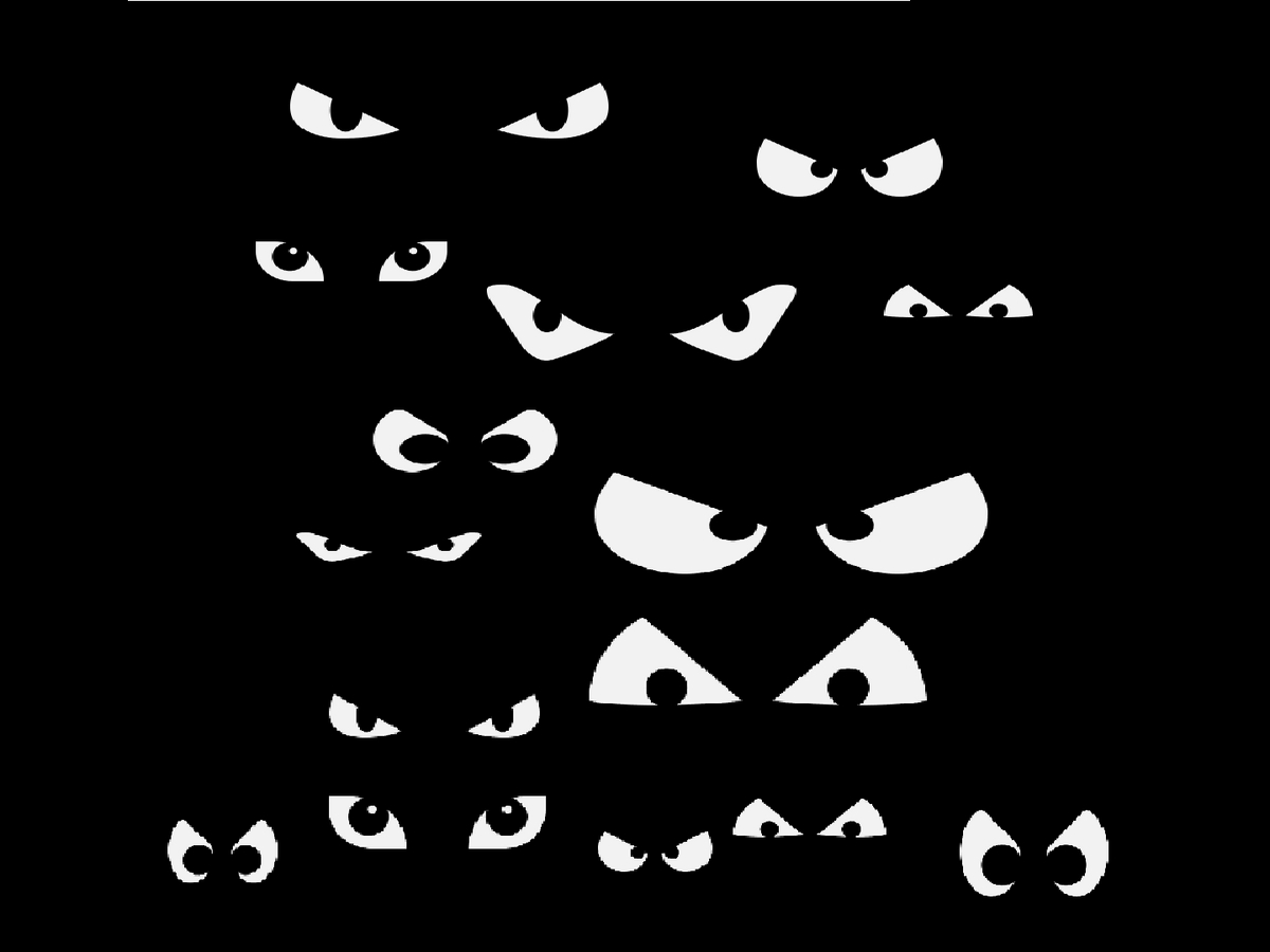 Vector Stock - Collection set of peeping big eyes in the dark ...