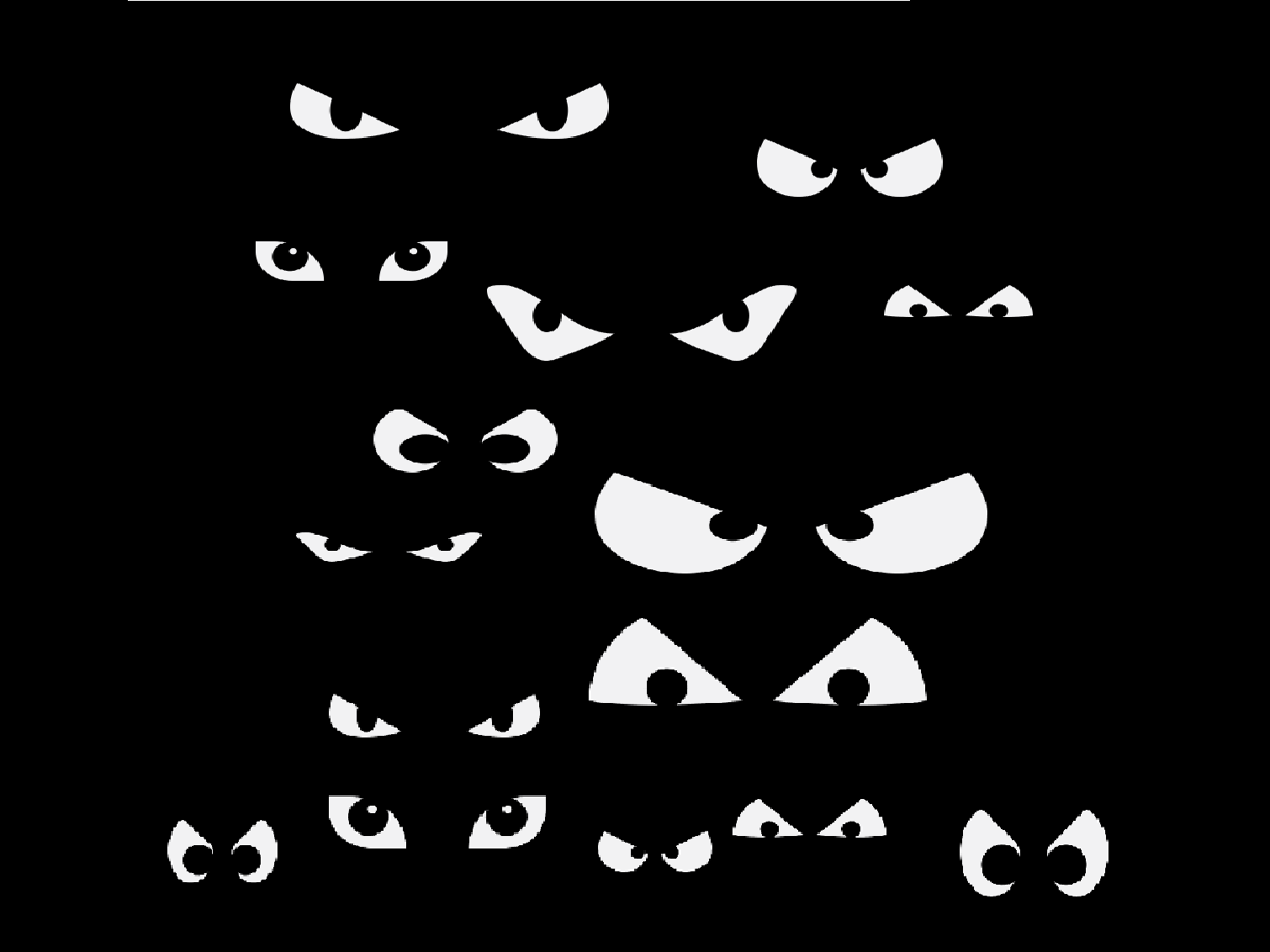Vector Stock Collection set of peeping big eyes in the dark