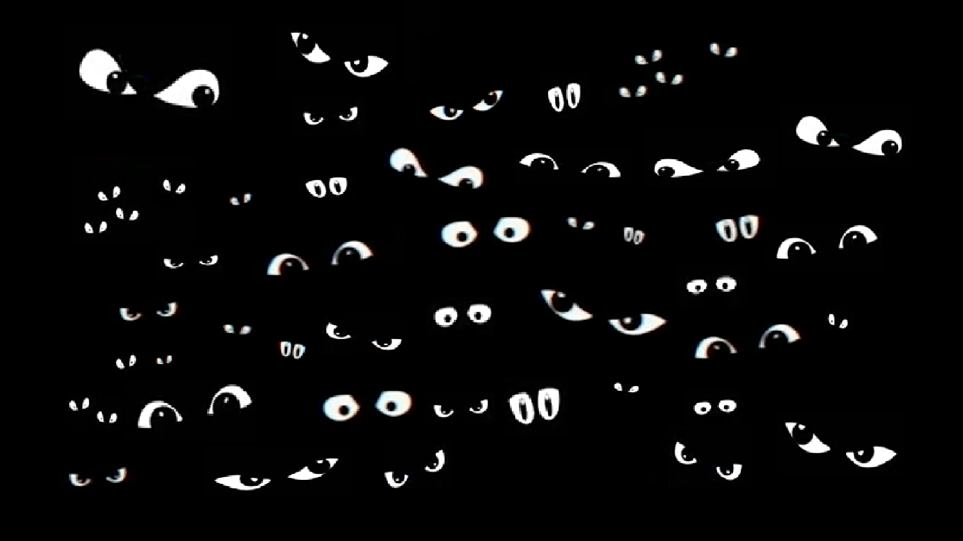 scary cartoon eyes in the dark