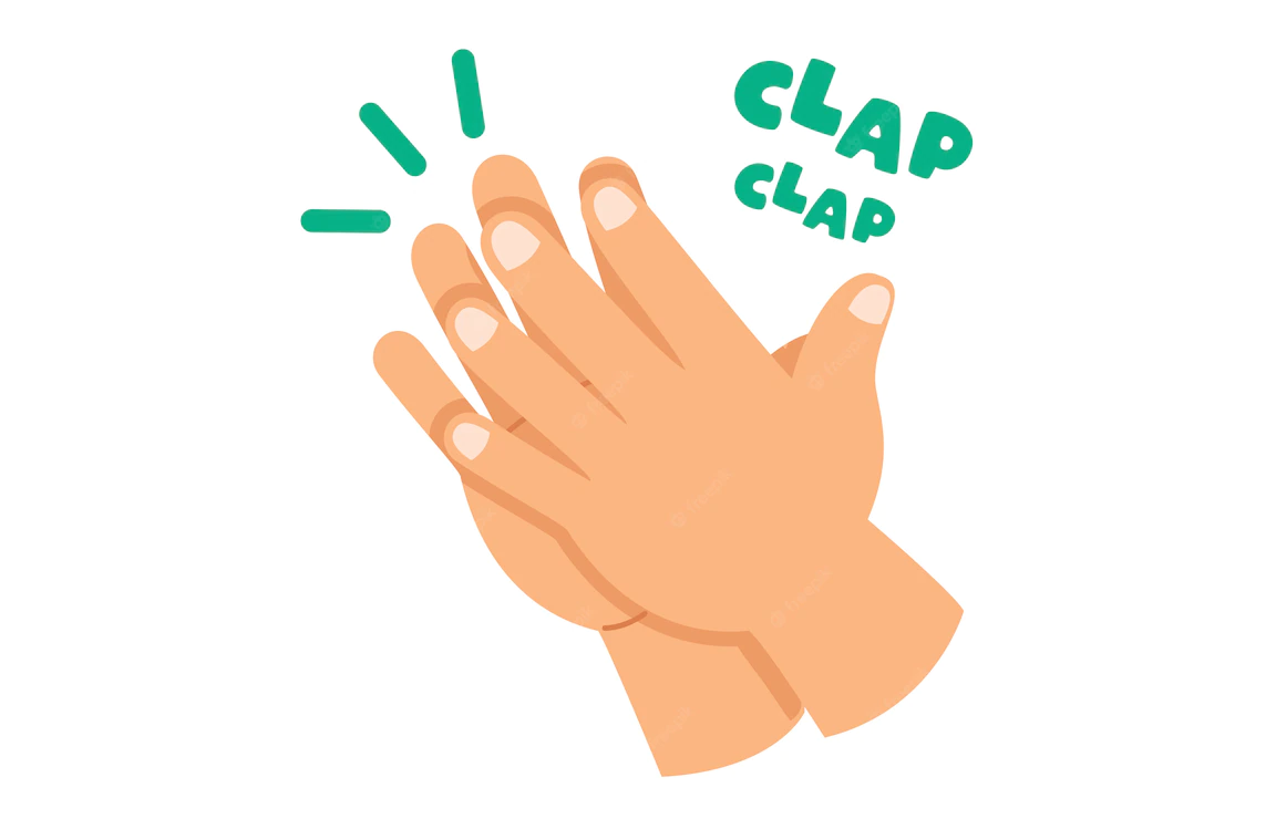 Clap hands cartoon