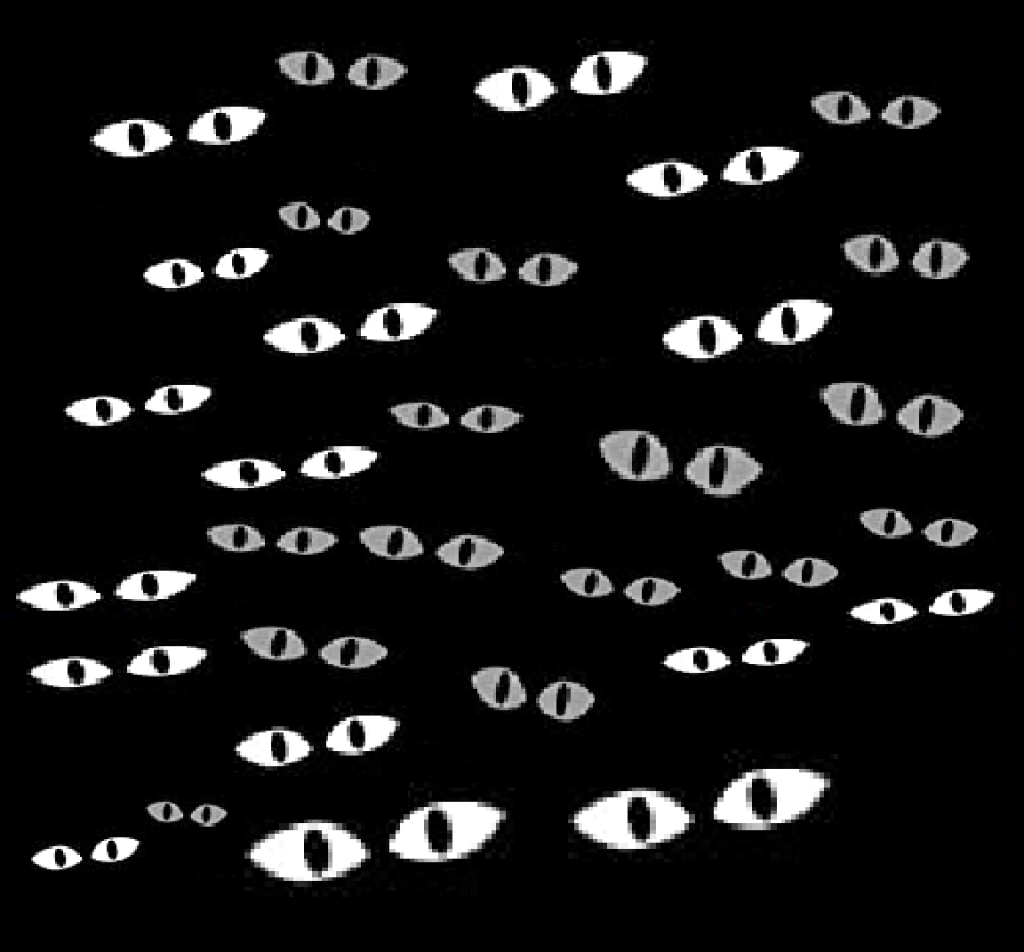Royalty Vector Stock Set of spooky and scary eyes in the dark