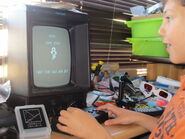 My son playing vectrex