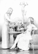 Коралл, Геральт и Мозаика, иллюстрация Дениса Гордеева