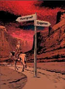 Окрестности города в комиксе «Ведьмак: Проклятие воронов»