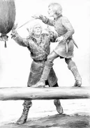 Цири на маятнике, иллюстрация Дениса Гордеева