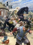 Побег Цири из Говорога, иллюстрация Дениса Гордеева