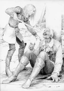 Цири убивает Бонарта, иллюстрация Дениса Гордеева