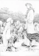 Дева полей и Филавандрель, иллюстрация Дениса Гордеева