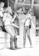 Цири на арене, иллюстрация Дениса Гордеева