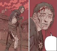 Раненый нифльгаардский солдат в комиксе «Ведьмак: Проклятие воронов»