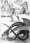 Цири и виверна, иллюстрация Дениса Гордеева