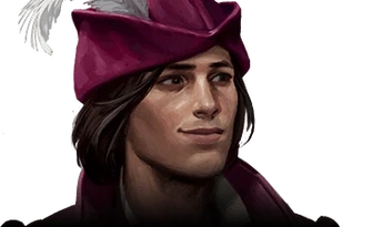 Портрет молодого Лютика в игре 