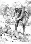 Трисс и Геральт, иллюстрация Дениса Гордеева