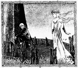 Геральт встречает Смерть на Холме Четырнадцати, иллюстрация Михаила Новикова