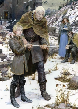 Геральт и Цири в Каэр Морхене, иллюстрация Дениса Гордеева