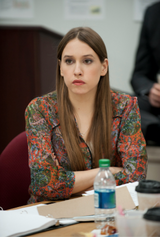 Catherine during Meyer's primary debate prep; December 2015.