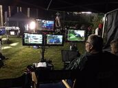 Video village at night. (December 8, 2016)