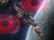 Hellfire Battleships stuck at a pair of Terminus Mines during an event base attack