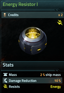 Energy Resistor I stat card