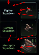 Interceptor Squadron's shown in the Ship Factory before being released.