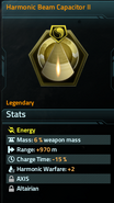Harmonic Beam Capacitor II stat card