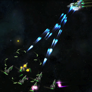 Liberator Destroyers destroying a Guardian Cruiser