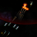 Redeemer Missiles taking out a Vanquisher Carrier