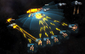 Python Cutters (old model) mercilessly pelting a Rapture Cruiser with Gatling Rays.