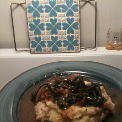 Garlic Mashed Potatoes w/ Red Chard and Mushrooms by Kimberly McCollister