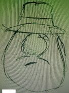 The original sketch of Mr. Lunt that was drawn by Phil Vischer.