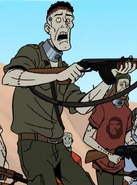 Venturestein as General Manhowers zombie army. Sonny is also in the background.