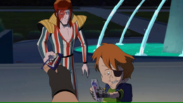  as "the thinner, whiter Duke" and  as Rusty Venture, boy adventurer.