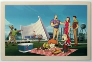 Childhood photo of Rusty and Malcolm (later The Monarch) playing together. Jonas and Malcolm's parents, Action Man, and Swiffy are seen in the background.