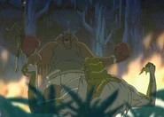 Clyde stands victorious over the wereodile