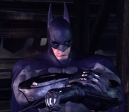 Batman checking if his muscles are still there