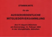 Stimmkarte der Außerordentlichen Mitgliederversammlung 2002