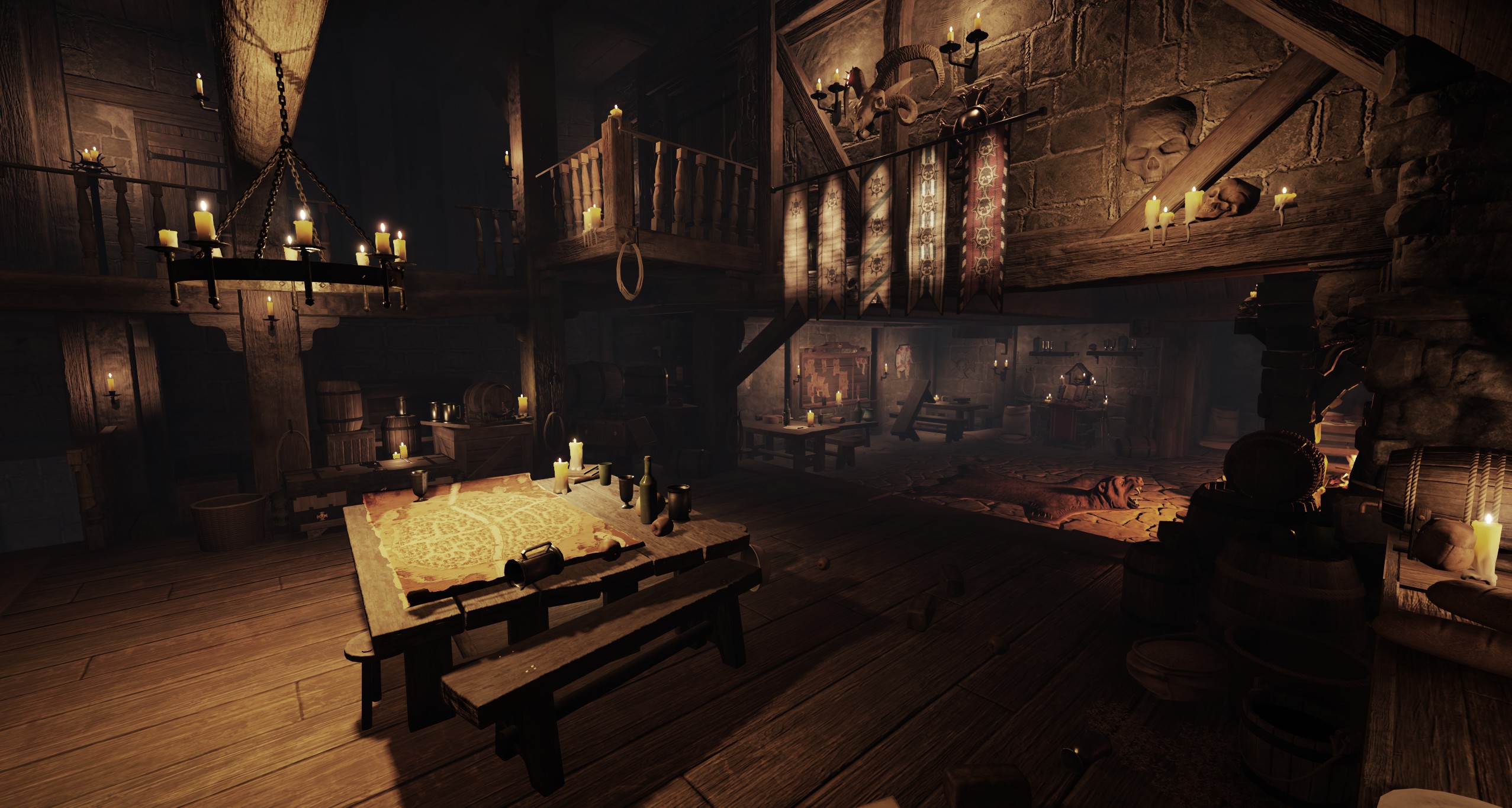 Warhammer end times Vermintide Tavern. Warhammer Vermintide таверна красная Луна. Комната в таверне арт. Таверна фэнтези.