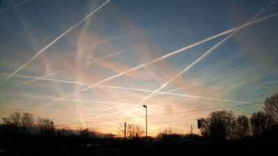 Angebliche Chemtrails über Frankfurt