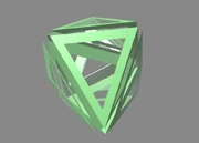 projection in 3D of hexadecacoron (It was difficult to achieve)