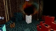 Screenshot showing a spawn emitting black smoke, it is believed this would have alerted the guard to your location.