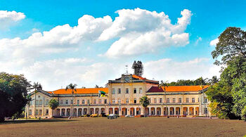 The presidential palace in Kawuhiani, formerly the colonial-era Hotel du Plessis