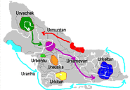 The major migrations of 1680BP-1380BP.