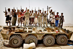 Afrazurean civilians atop a captured Maurestani vehicle, 279.
