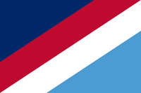 This NC redesign incorporates the current flag colors and adds a light blue stripe (taken from the state license plate) to represent the general SW-NE orientation of the coastline. The upward-pointing lines symbolize the Wright Brothers' first flight at Kitty Hawk.